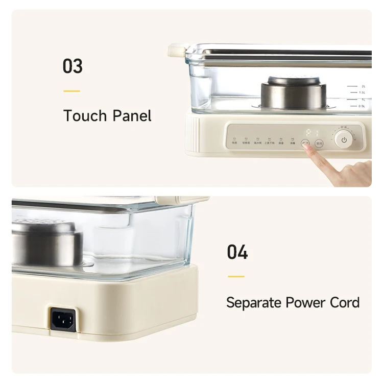 Factory Steamer Foldable Electric Digital Timer Control Mini Steam Cooker 3 Layer Food Steamer