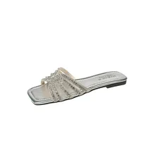 Women's Fashion slippers Open Toe Summer Beach Flat Soft Sole Sandals Women's Sandals Anti-slip Outdoor Slides Slippers