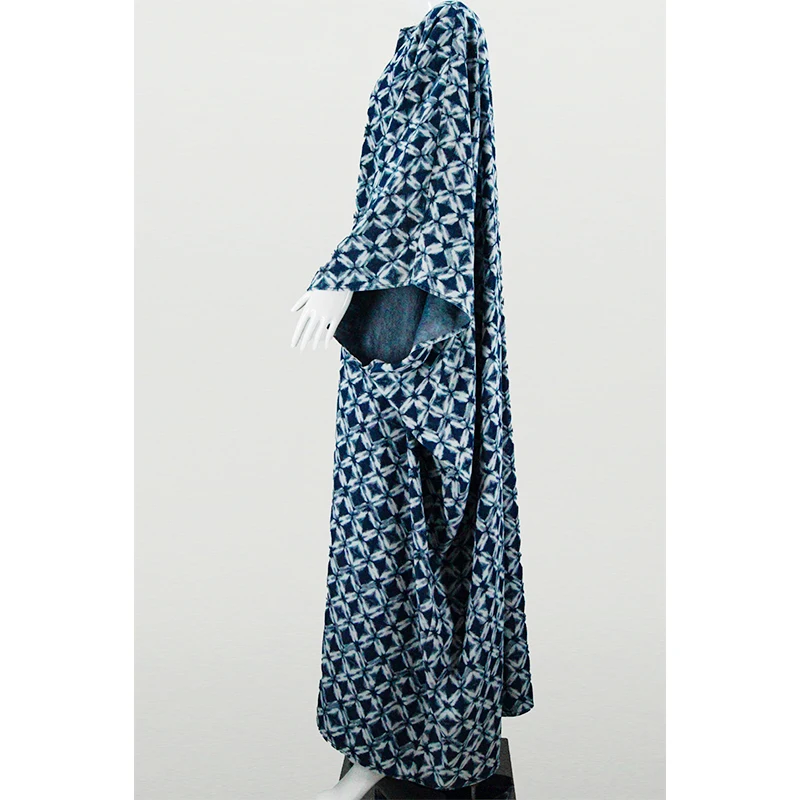 Ramadan Eid Islamic Abaya Dress for Women Long Sleeve Printed Prayer Robe Modest Muslim Wear Hijab Long Dress