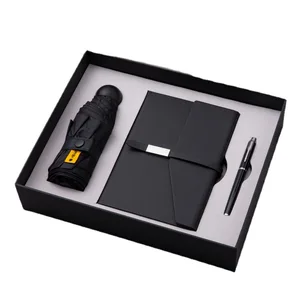 Customized LOGO Business A5 Notebook Hardcover Gift Set Umbrella and Pen Kits for Event with Custom Colors