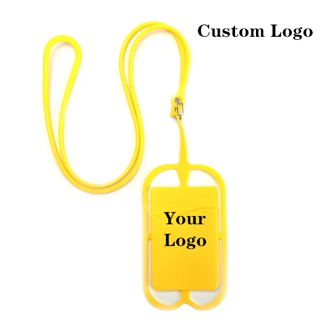Заводская оптовая продажа, универсальный силиконовый ремешок на шею для сотового телефона с логотипом на заказ
