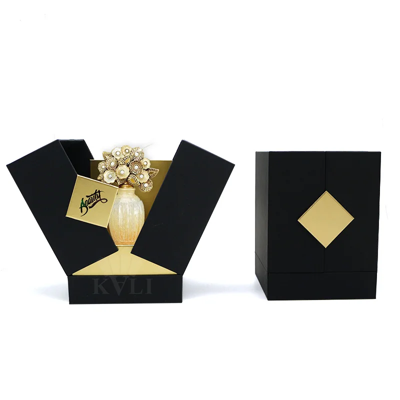 Black round gift boxes for perfume packaging