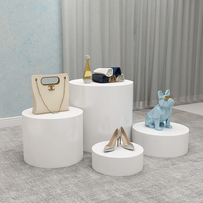 Round Display Riser Showcasing Clothing Store Model Base Cylindrical for Wedding Dress Shop Live Stream Foot Stand Customized