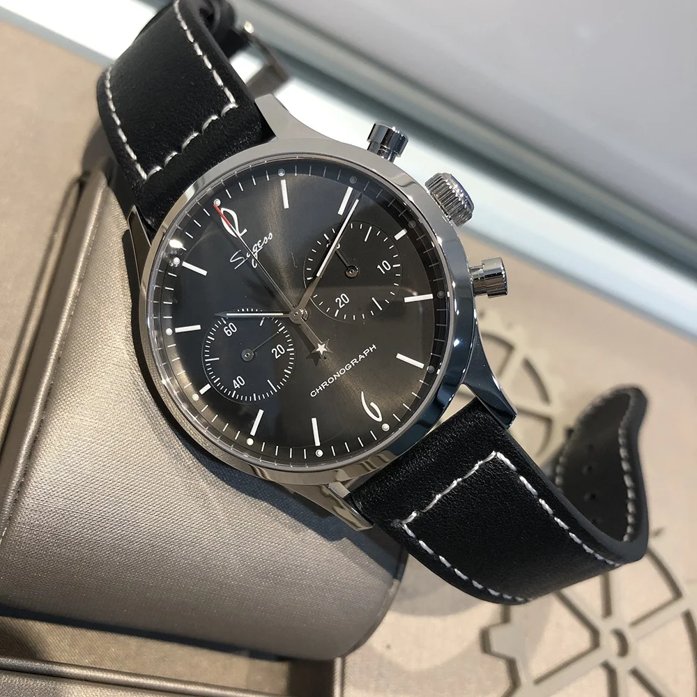Rts Stock Drop Ship Luxury 3atm Classic Business Seagull St 1901 Chronograph Hand Winding Mechanical Movement Watch Man for Sale