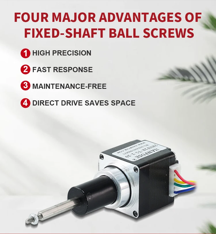 50 fixed shaft ball screw stepper motor assemblies 008nm 08a 26v fixed axis motor 28hf28 t52 20-3