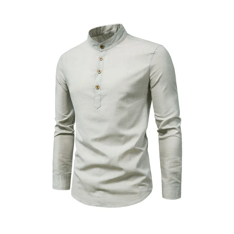 Männer Hemden, 2023 USA Heißer Stil Herbst Casual Shirts Für Männer V-ausschnitt Männer Langarm Shirt448_voghion.com