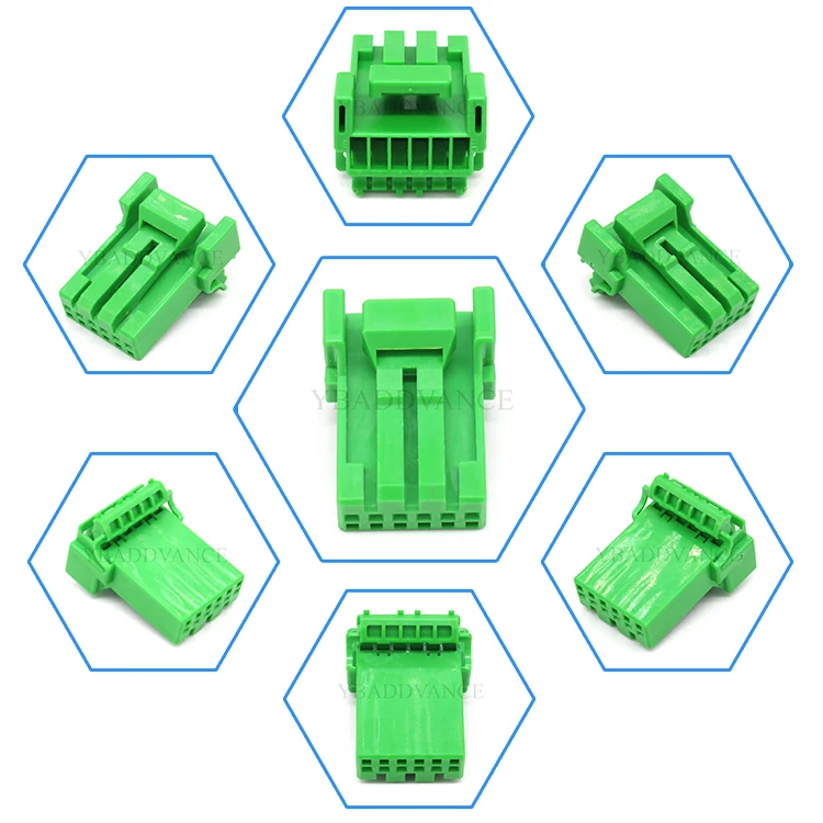 6-pin Mini-ISO socket, green with individual contacts
