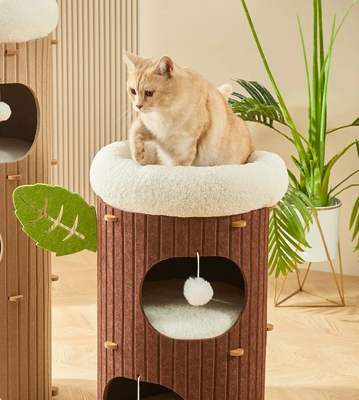Wholesale Modern and Classic Cat Scratching House Two or Three Layer Tree Hole Design Sustainable Tunnel