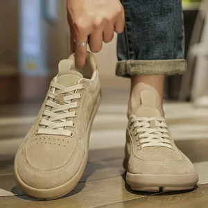 Men Casual Sneakers Microfiber Trainer Shoes Fashion Business Wide Toe Box Leisure Shoes Zapatos Casuales Hombres Men Shoes
