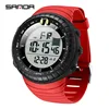 10 Black Case White Dial Red Band