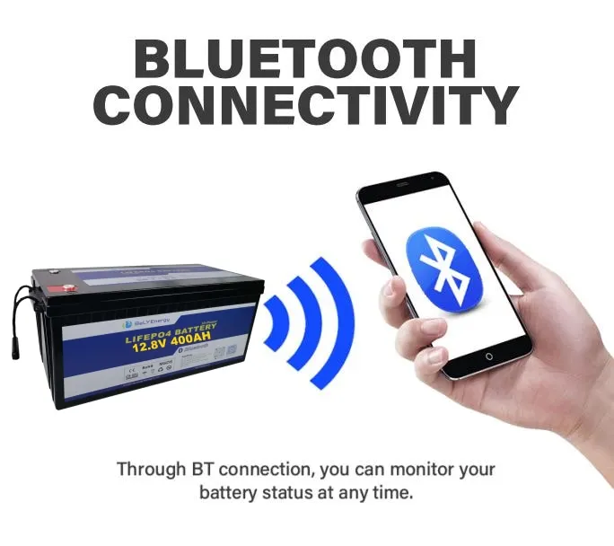 6000 Cycles Bely Battery with Bluetooth and Self Heating 12V 400Ah Solar System