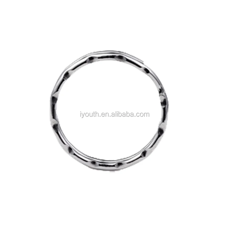 New Design Surface Pattern 8-shaped Metal Keychain Parts Various Colors Figure 8 Shape Flower Ripple Split Ring for Medal