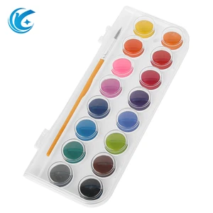 16-Color Watercolor Paint Set with Pocket Metal Ring Brush for Students Kids Beginners on Canvas and Paper