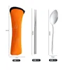 Juego de dos piezas de palillos Pansy Spoon, color naranja