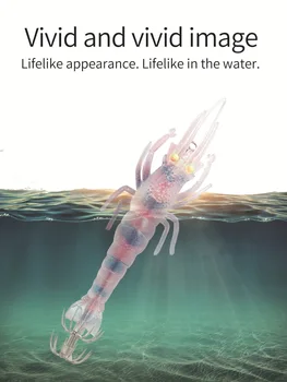CHEERY 9.5g ABS Soft Shrimp Lure Squid Hook Double Umbrella Jig Hooks Saltwater & River Fishing Luminous Artificial Octopus Bait – Soft Lure – view 4