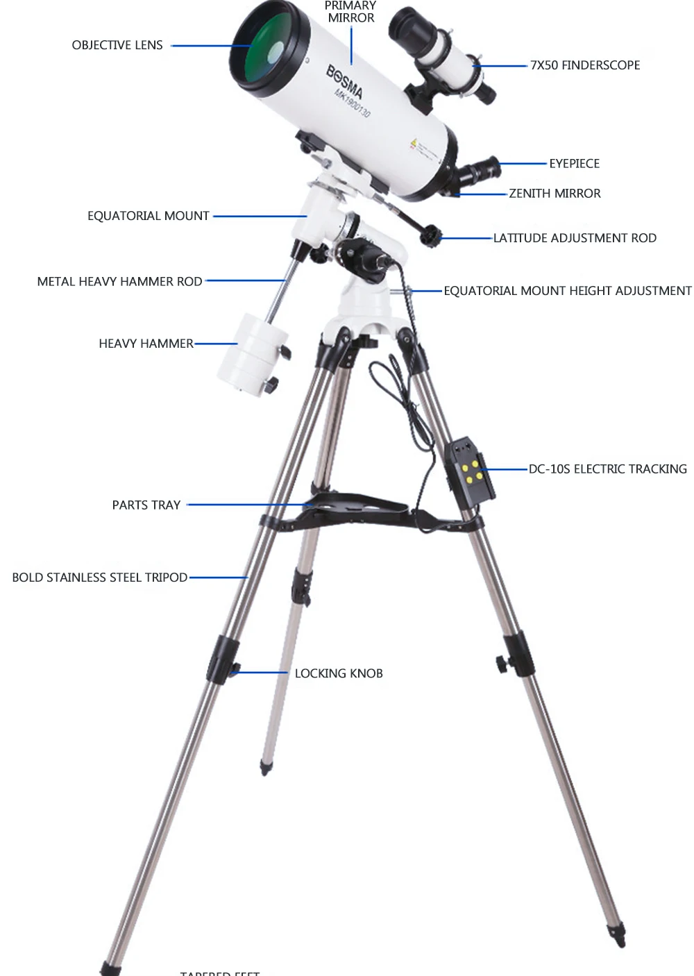 Rts 1301900 Threepiece Maca Astronomical Telescope Em60 Equatorial