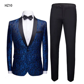 Jancember HZ10 Italian Designed Groom Modern Softer Velvet Men's Wedding Suits