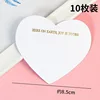 White Heart - Gold Foil Design - 10 Pieces Per Pack