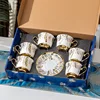C-6 Cups 6 Plates + Golden Spoons