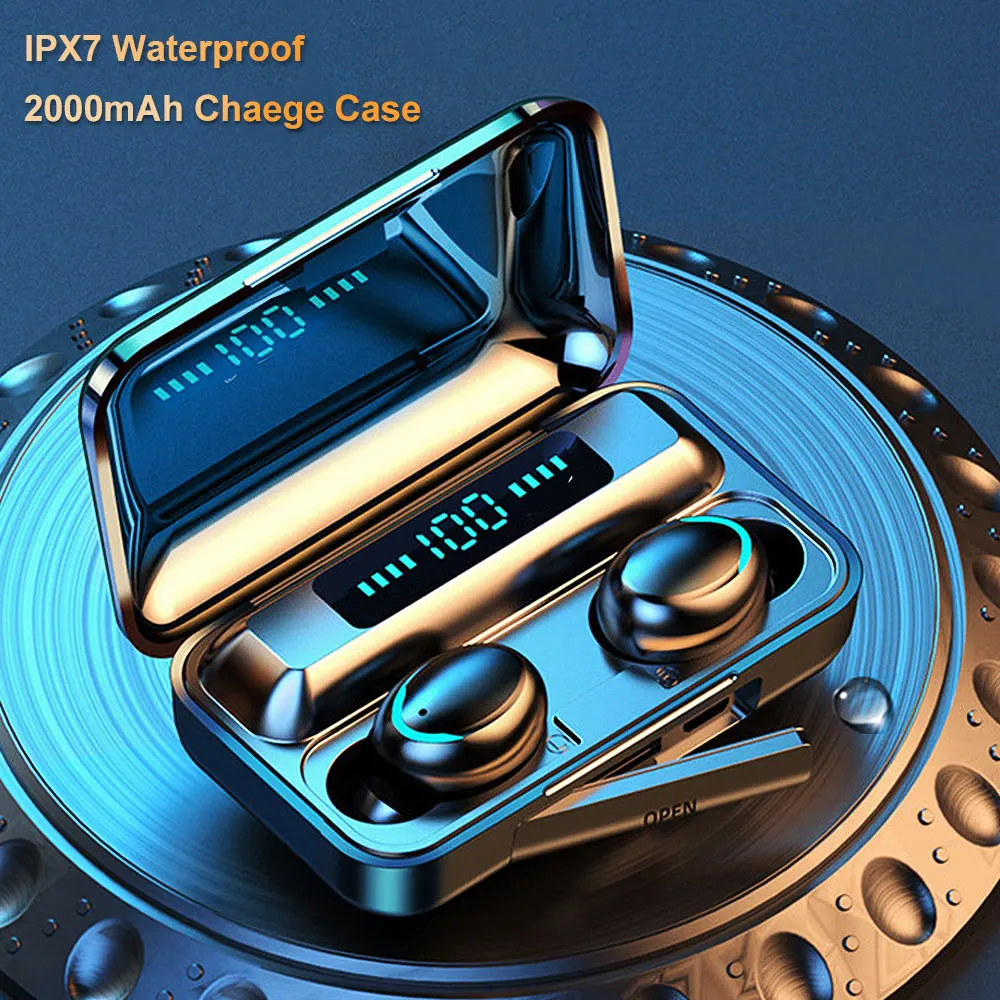 
 F9 наушники-вкладыши Tws беспроводные наушники гарнитура игровая Спортивная гарнитура 2000 мАч наушники-вкладыши для Bluetooth наушники  