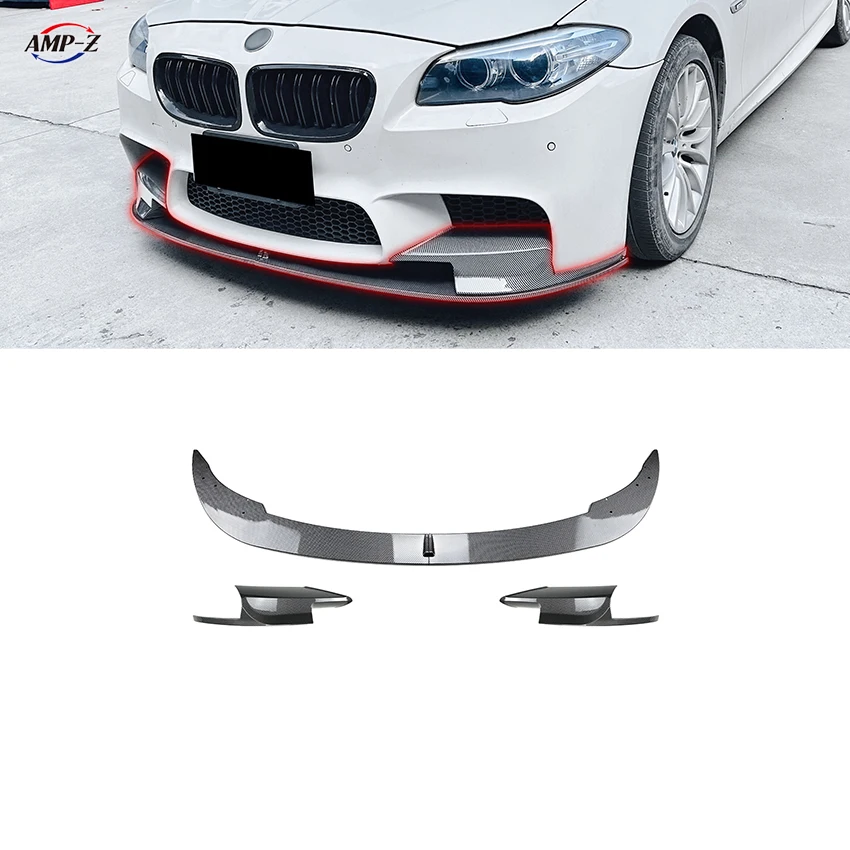 Amp-z Front Bumper Lip Splitter And Air Knife Fog Lamp Cover For Bmw 5 ...