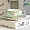 Floral fondo verde (1 taza 1 plato) - 180ml