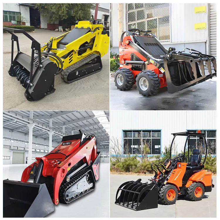 Euro 5 EPA Kubota Diesel Skid Steer Loader 400KG with Mulcher, Ideal ...