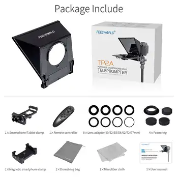 FEELWORLD TP2A Portable 8-inch Teleprompter Supports up to 8" Smartphone/Tablet Prompting Smartphone DSLR Shooting with Remote product image