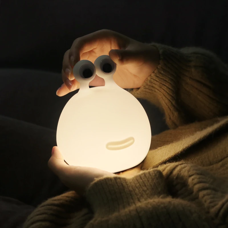 USB Rechargeable Slug Touch Sensor Eye Protection LED Wireless Charger Cute Small Night Cartoon Silicone Children Led Lamp Toy