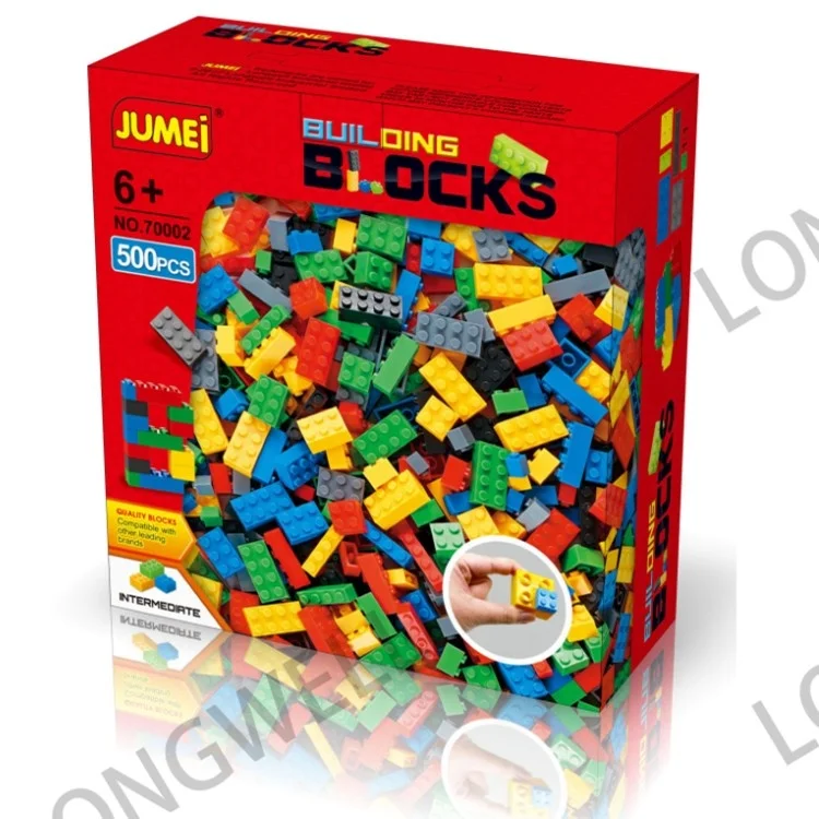 500 Pieces Plastic Classical Multi Color Bulk Building Bricks, Construction Bricks Block Toy Compatible with All Major Brands