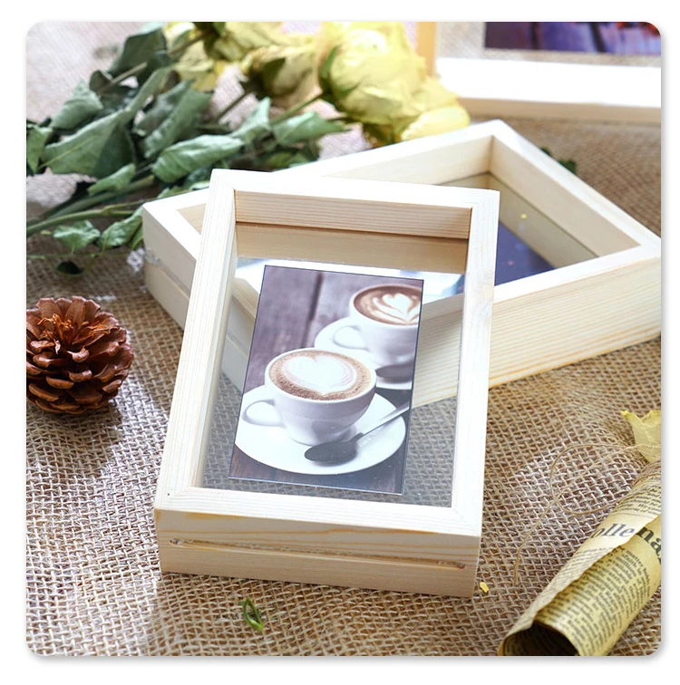 Wholesale Transparent Double Sided Glass Picture Wooden Frame And