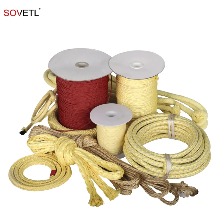 Customized Colored 1- 20mm Flame Retardant Kevlars Rope High Strength Aramid Fire Resistant Cord Aramid Braided Rope