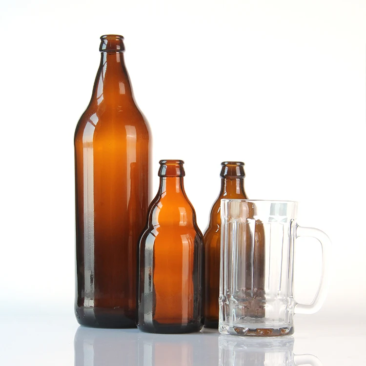 Hot Sale Mexican Beer Bottle 250Ml 330Ml 500Ml 640Ml Glass Beer Bottles With Crown Cap