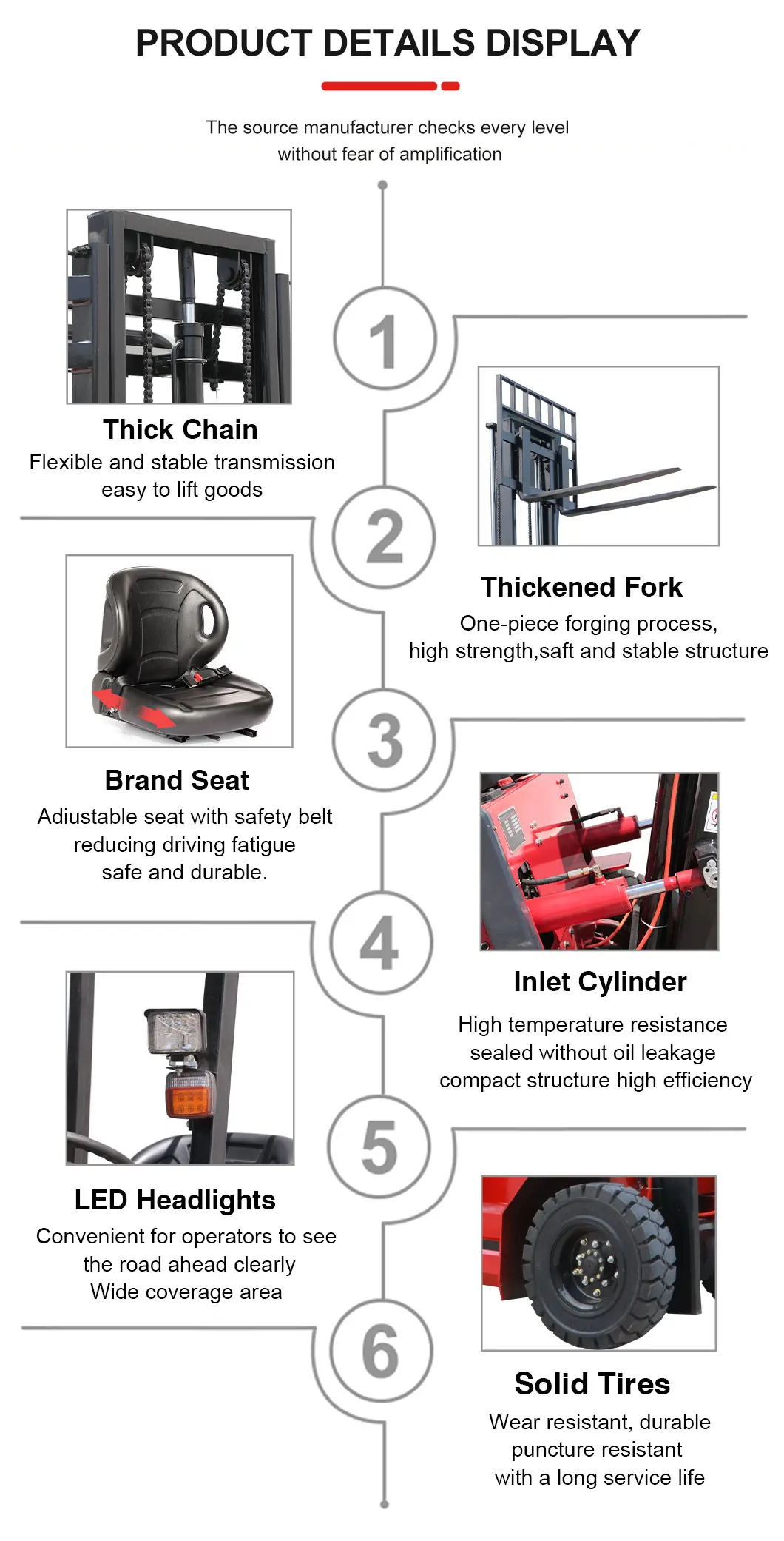 High Standard 5ton Counterbalance Forklift For Outdoor Warehouse Use