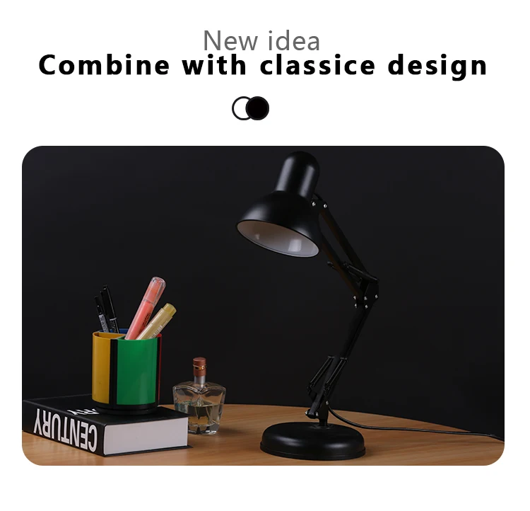 Classical Study Office Table Lamps With Adjustable Angle Clip Lamp Of