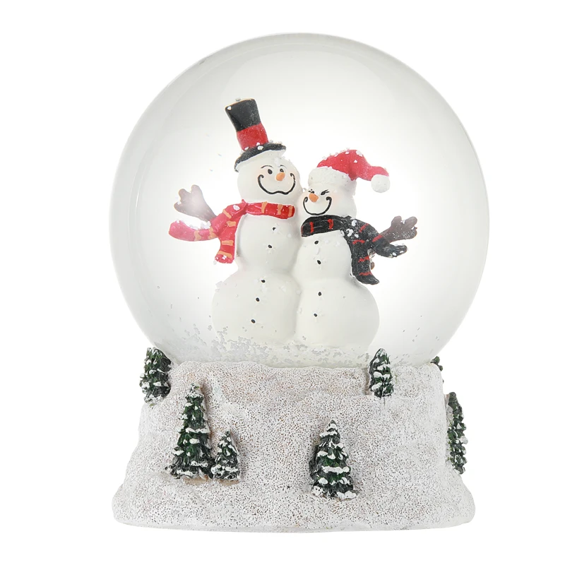 Custom Design Snowman Wedding Snow Globes Wholesale Blowing Snow