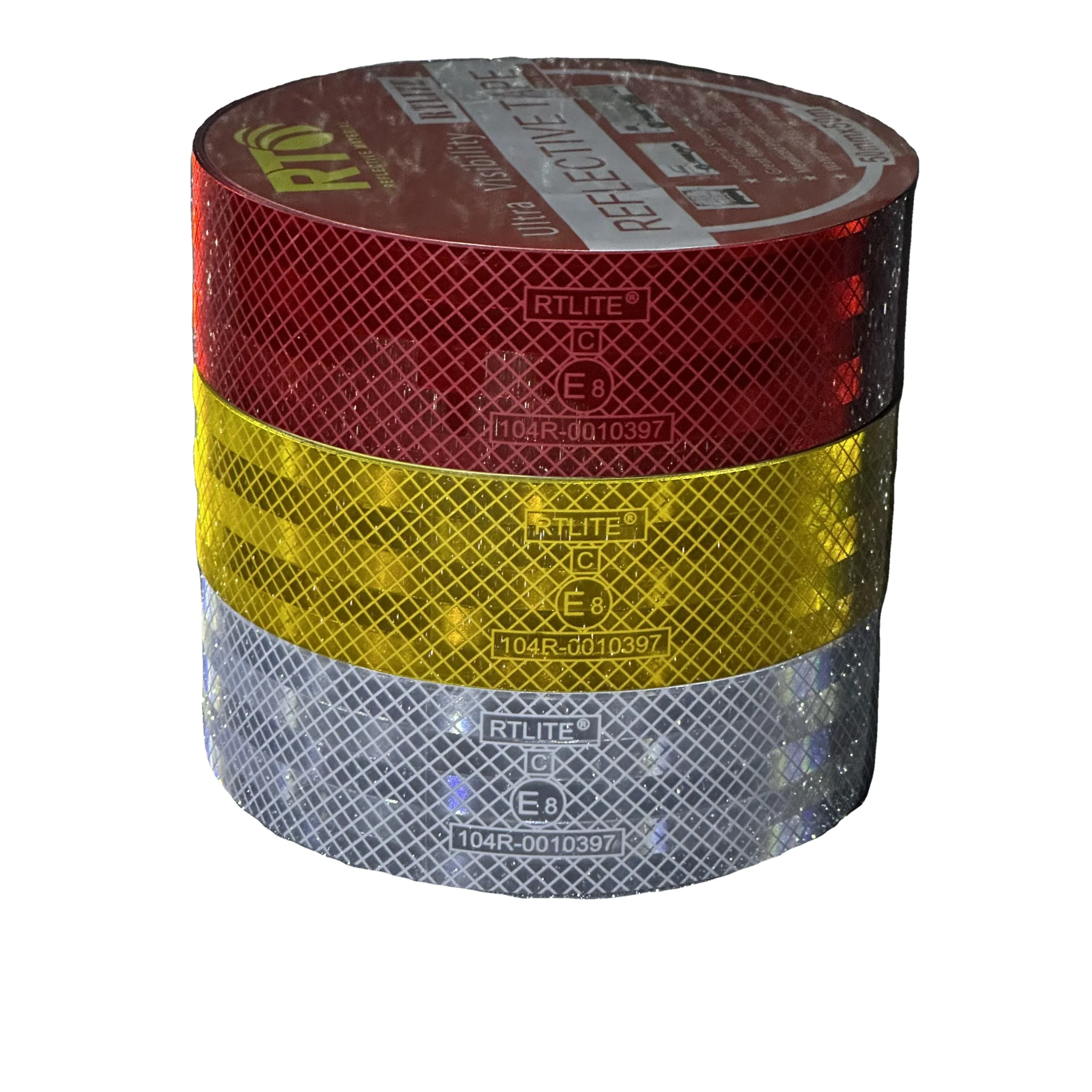 High Visibility 5cm*45.7m Emark Acrylic Metallized Yellow Reflective Tape Sticker