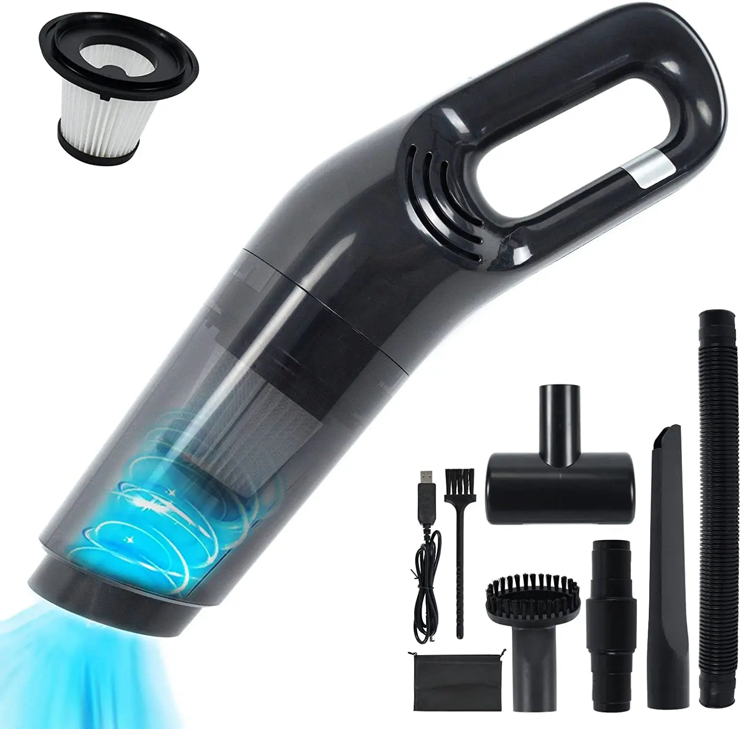 113SH беспроводной автомобильный пылесос мощный маленький портативный USB-пылесос перезаряжаемый ручной черный