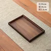 Assiette plate en bambou foncé, 29*18*2.5cm