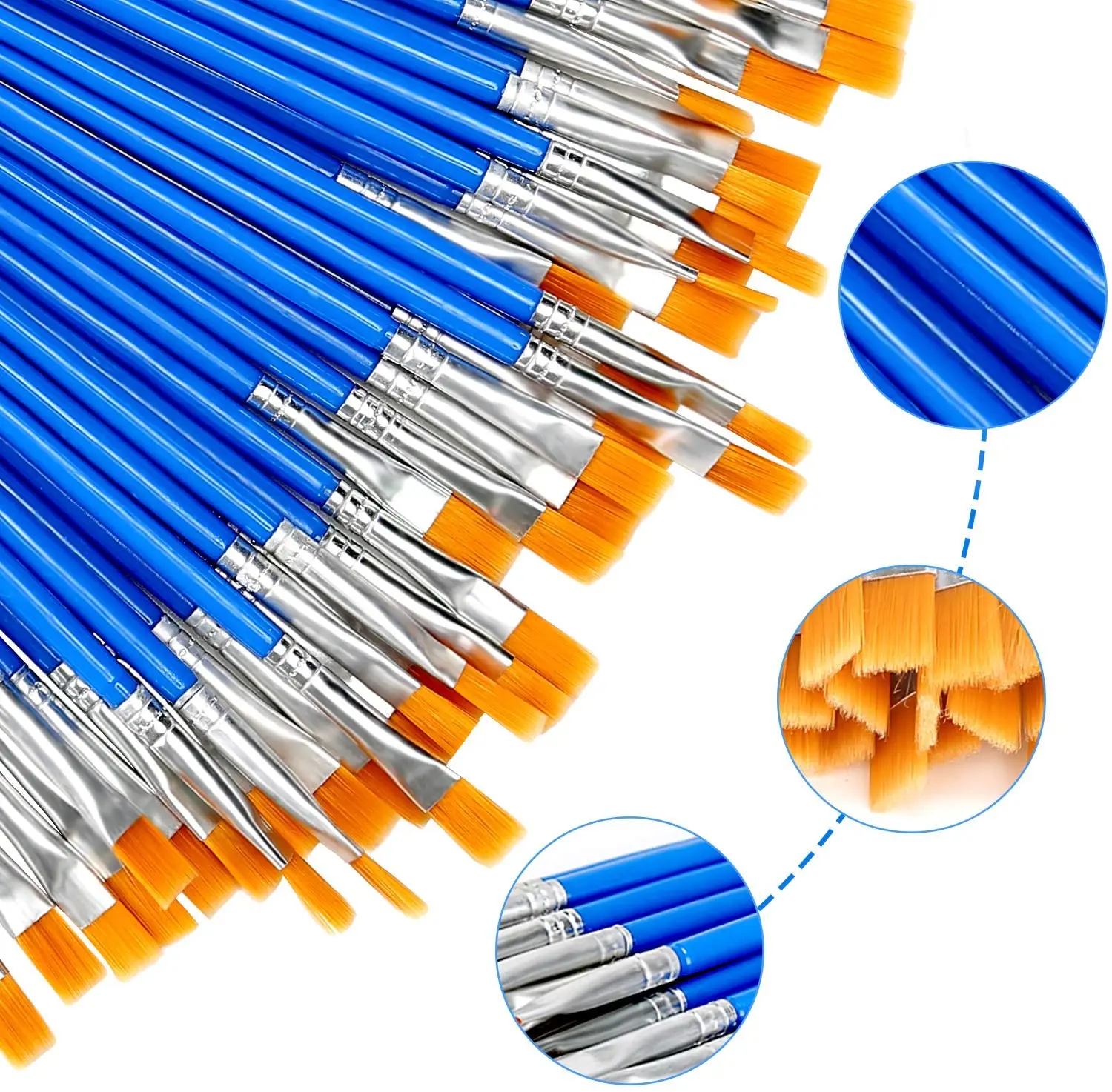 Оптовая продажа нейлоновых кистей для рисования с ручкой из акриловой кисти