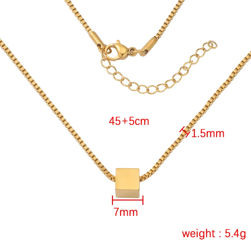 Small Square Box Chain Choker Necklace