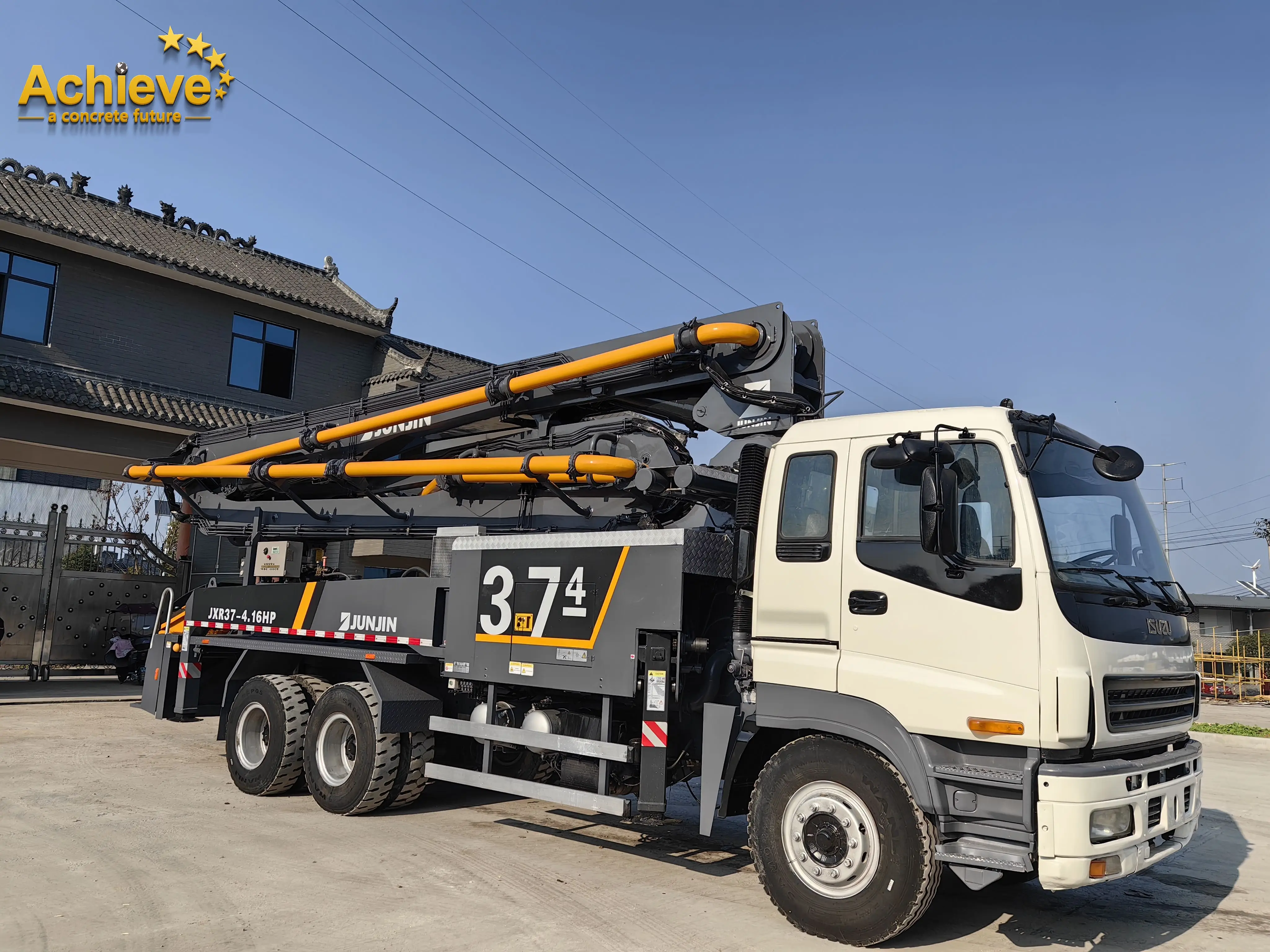 Achieve Junjin 37M Switching System Hydraulic Used Mayco Concrete Pumps for Sale Spot New Products Jxr37-4.16Hp Concrete Pump