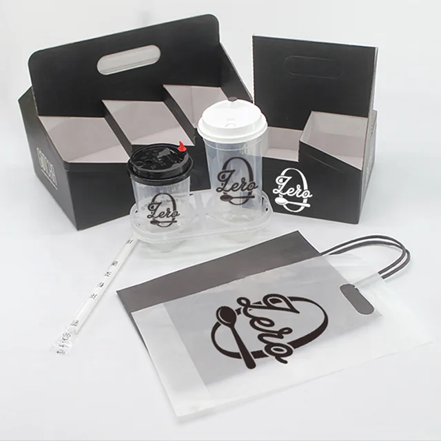 Source Milk tea packaging takeout packaging for bubble tea cup plastic bag  cup holder on m.