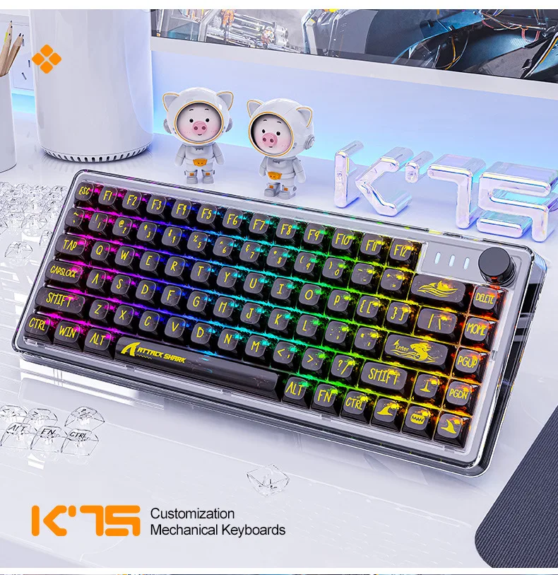 Attack Shark K75 Mechanical Keyboard - RGB, Hotplug, Esports