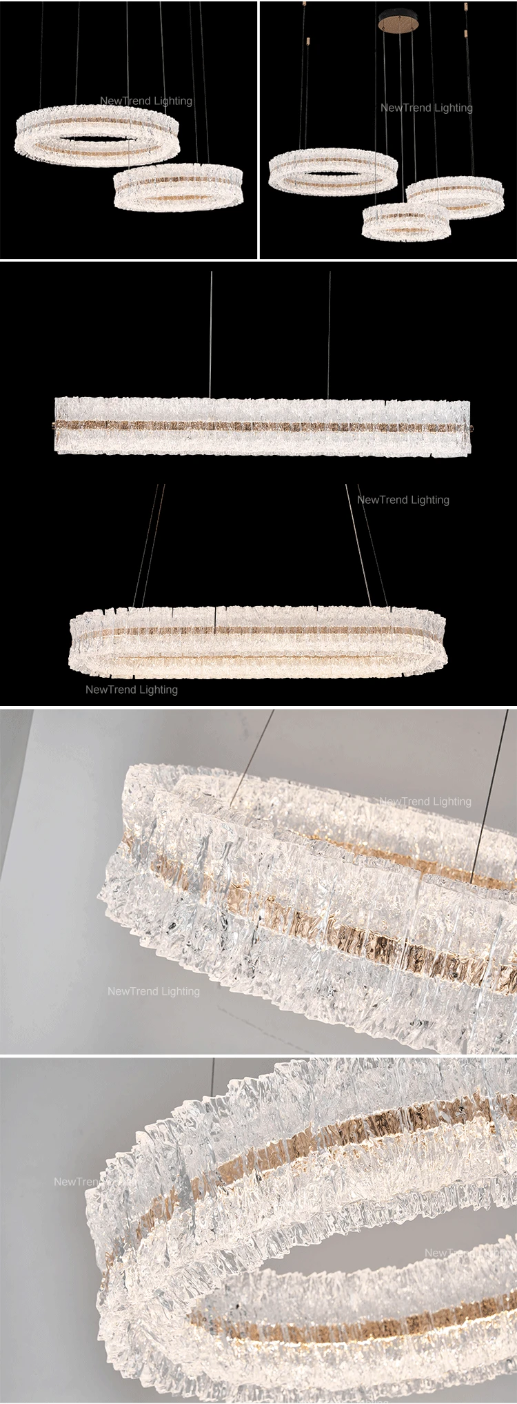 lc9888 modern style indoor decoration pendant light living dining room restaurant home acrylic led ring chandelier-2