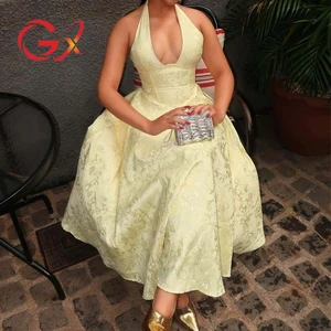 GX25026 Fashion High Quality 2026 Women Summer Women Backless A-line Halter V-neck Sleeveless Maxi Dresses