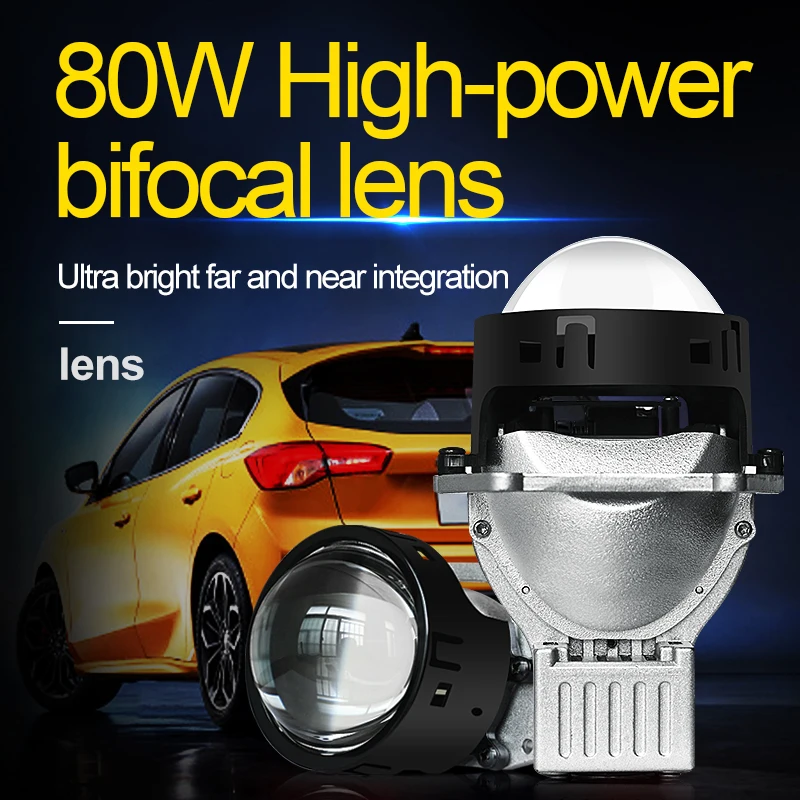 Xenplus Custom 80w High Power Dual Optical Led Len Headlights Purple or Blue H4 Projector Light for Car H7 Lenses Headlight Bulb