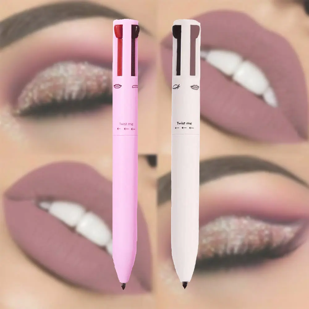 Create Your Own logo 4 in 1 Makeup Pen Creamy Highlighter Eyeliner Eyebrow Lipliner Private Label Makeup Eyeliner Private Label