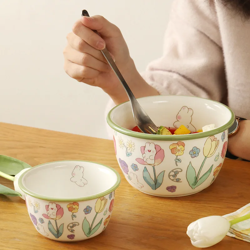 Factory Modern Japanese Restaurant Flower Ceramic Crockery Dinnerware Sets Breakfast Bowl Porcelain Dish Ceramic Tableware