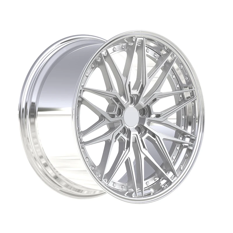 Customized Polishing Brush Two-piece Forged Aluminum Alloy Wheels 17 18 19 20 21 22 Inch Wheels 5x112 5x120 5x114.3 manufacture